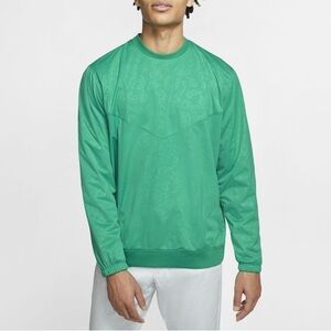 Nike Shield Victory Crew Golf Pullover Neptune Green Lucky Embossed Athletic S